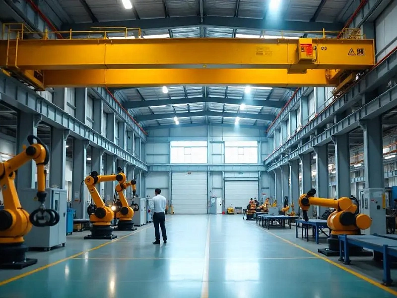 Кран мостовой подвесной двухпролетный